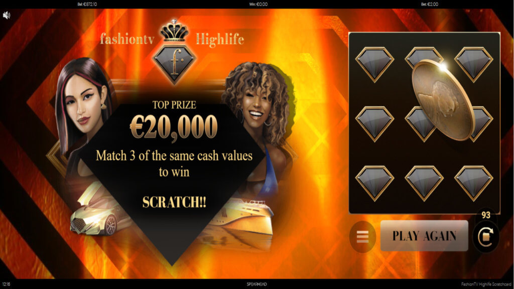 FashionTV Highlife Scratchcard Screenshot 2