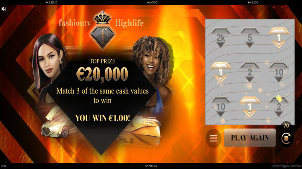 FashionTV Highlife Scratchcard Screenshot 4