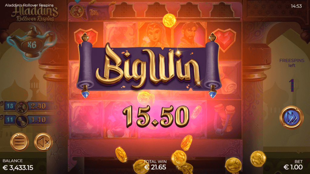 Aladdin’s Rollover Respins Screenshot 9